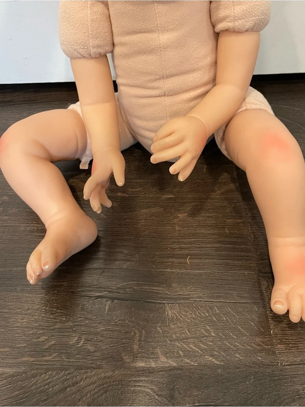 Yesteria Reborn Baby Doll Brown Hair Blue Eye Lifelike Realistic Toy MISSING EYE